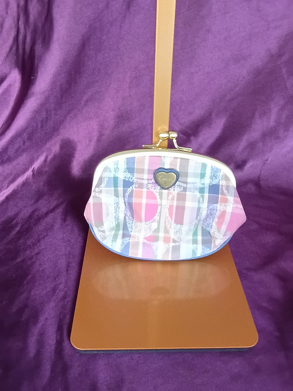 Coach Madras Kisslock Coin Pouch 🩷💜🩵 - Picture 2 of 13